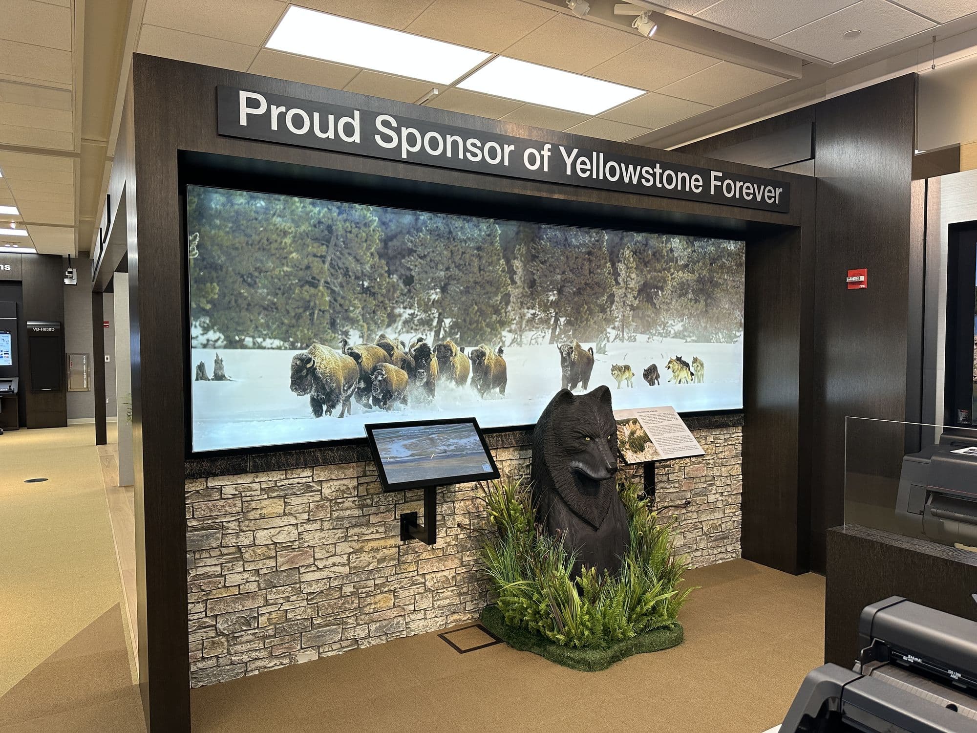 The Yellowstone Forever exhibit with a touch display
