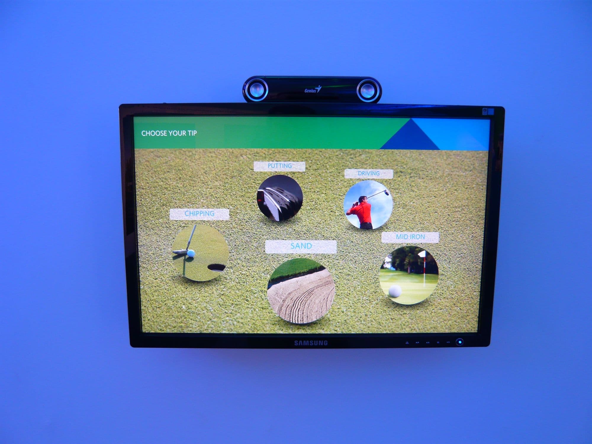 Interactive touch displays at a golf event
