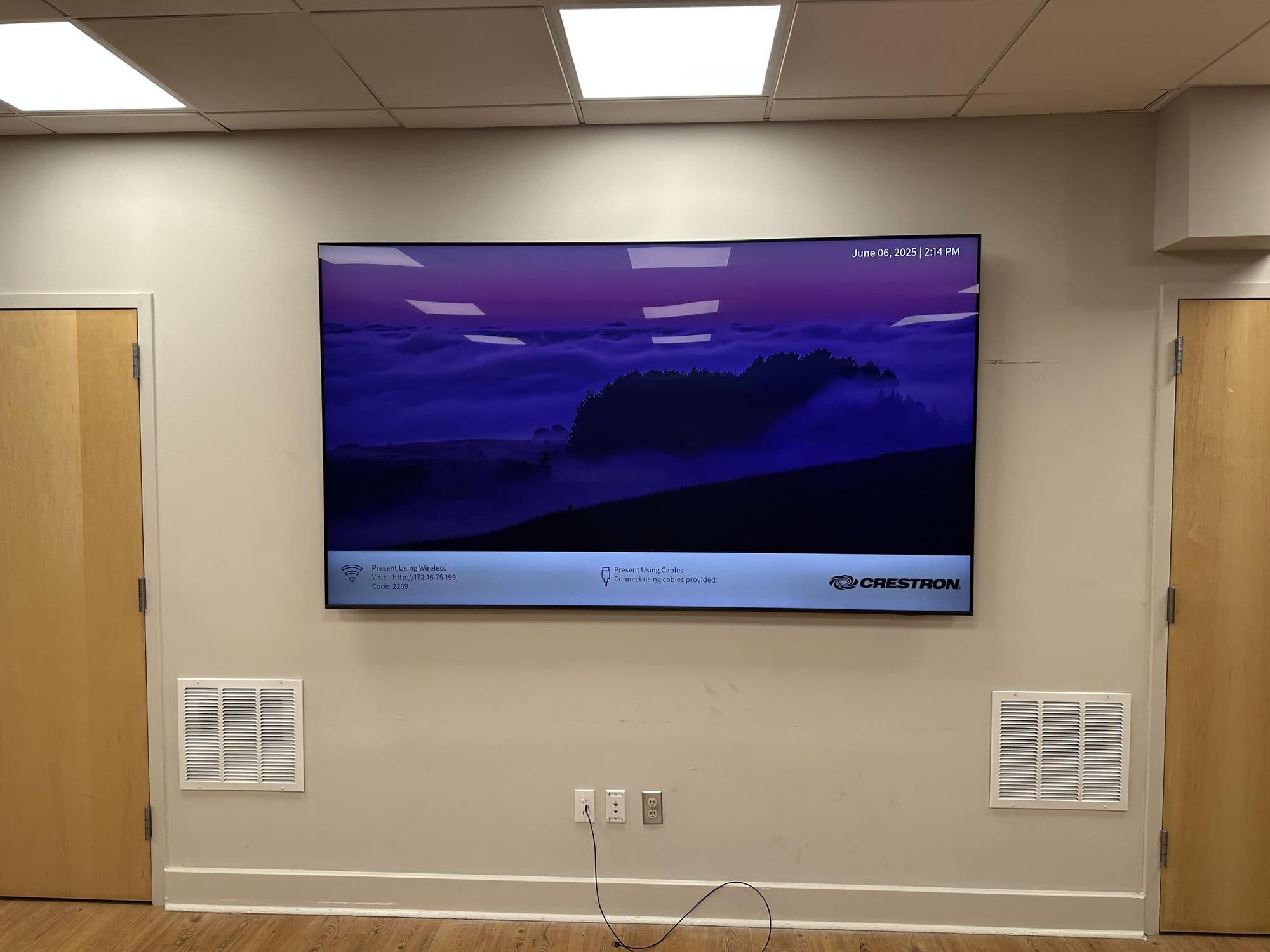 A media room display at a public library